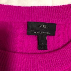 Hot pink j crew sweater top.